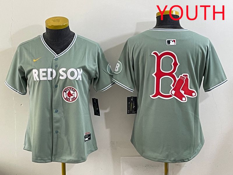 Youth 2025 Boston Red Sox Blank Light Green Joint Name Nike MLB Jersey style 8->youth mlb jersey->Youth Jersey